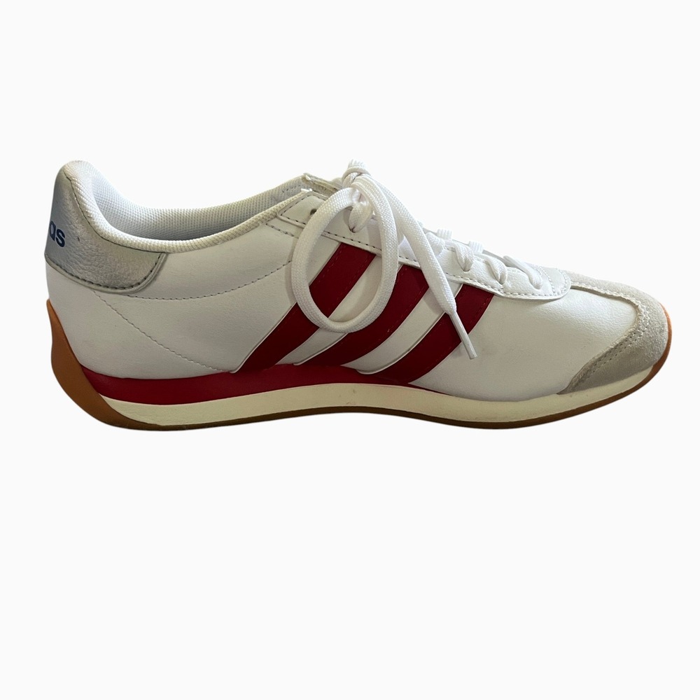 adidas Runvista Womens 8.5 White Red Gum Sneakers Cloudfoam Comfort KI6037 - Picture 4 of 7